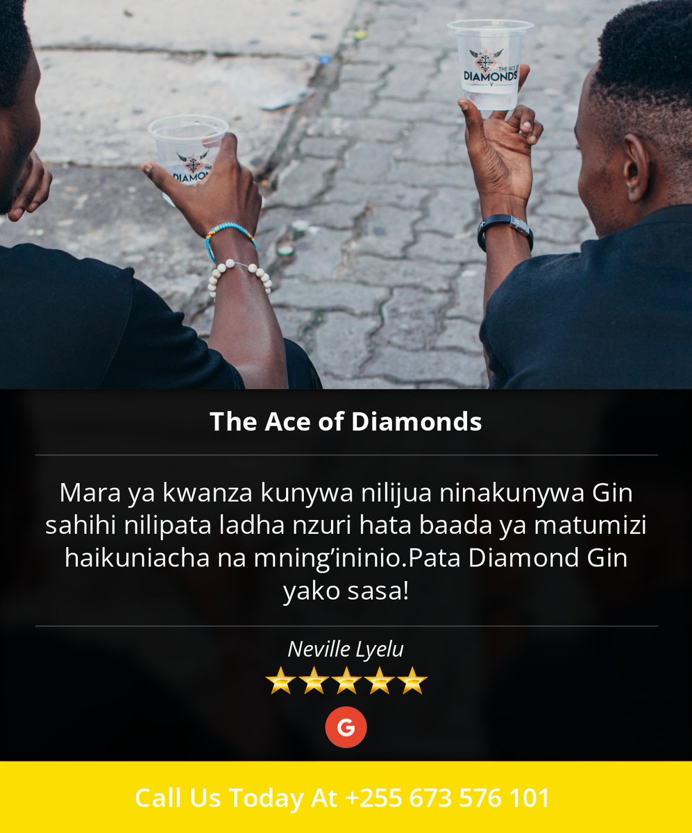 aceofdiamondgin's tweet photo. 5 Star: neville l. "Mara ya kwanza kunywa nilijua ninakunywa Gin sahihi nilipata ladha nzuri hata baada ya..." https://t.co/iIPxhfELUN https://t.co/rGZTpACGYQ