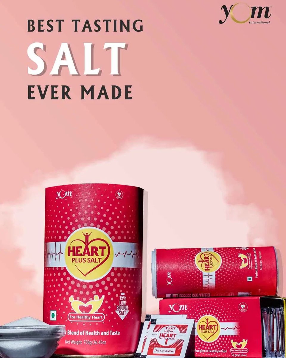 YomInternationl's tweet photo. Without compromising the flavor of the food, the low sodium iodized salt will support blood pressure management.
Link : https://t.co/BR7drB2AFK

#уоm #yominternational #salt #lowsodium #heartplus #lowsodiumsalt #lowsodiumdiet #health #hearthealing #naturalsalt #healthcare #health https://t.co/PuNpg3lJer