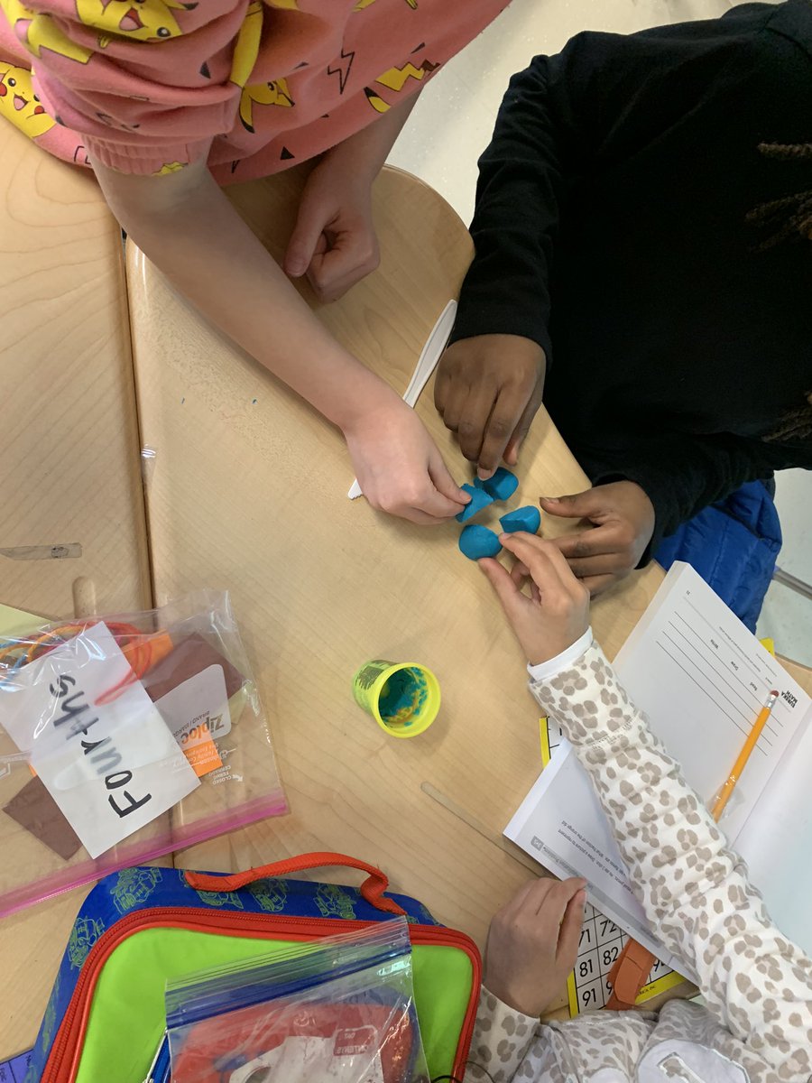 LambClubBlvd's tweet photo. These awesome kids are crushing their newest unit on fractions! We enjoyed partitioning items into fractional units and working together! @ClubBlvdManatee @eureka_math https://t.co/zTLbOkZxHq