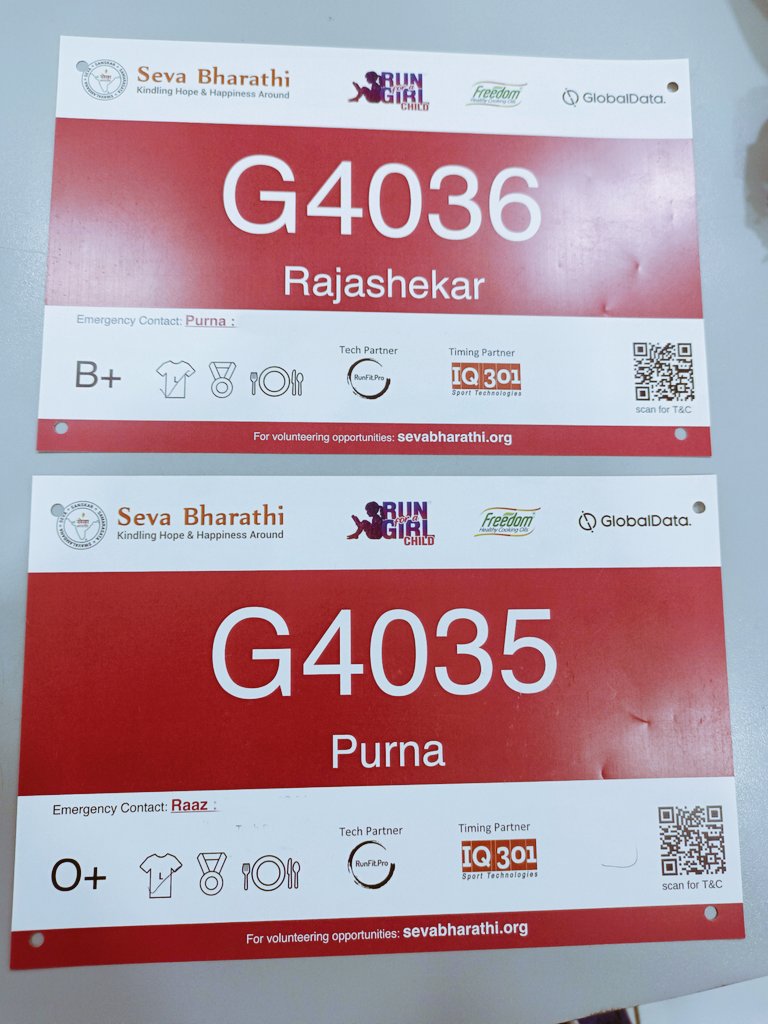 Tomorrow marathon 🏃#RunForAGirlChild
ఆడపిల్లను పుట్టనిద్దాం,
 బ్రతకనిద్దాం ,చదవనిద్దాం
 ఎదగనిద్దాం•••
#SevaBharathi
@sevabharathitg 
@Purna_Ailineni