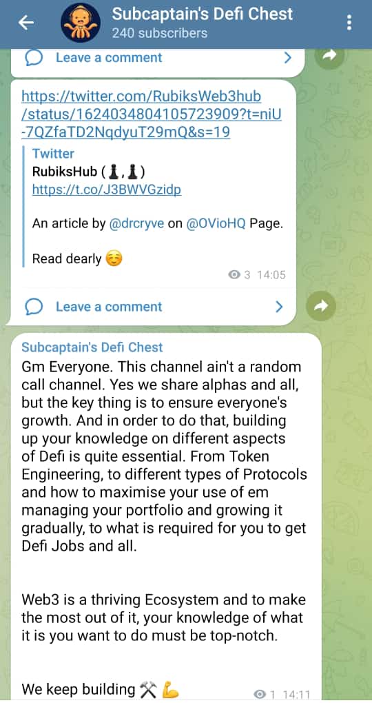 Gm CT.

Me tg channel ain't a random channel. We post calls that give both quick and long-term profit yh, but the main purpose is to ensure your growth in understanding DeFi properly. 

Join if you want me to be of value to you

t.me/Subcaptainsdef…

#DeFi #DeFieducation