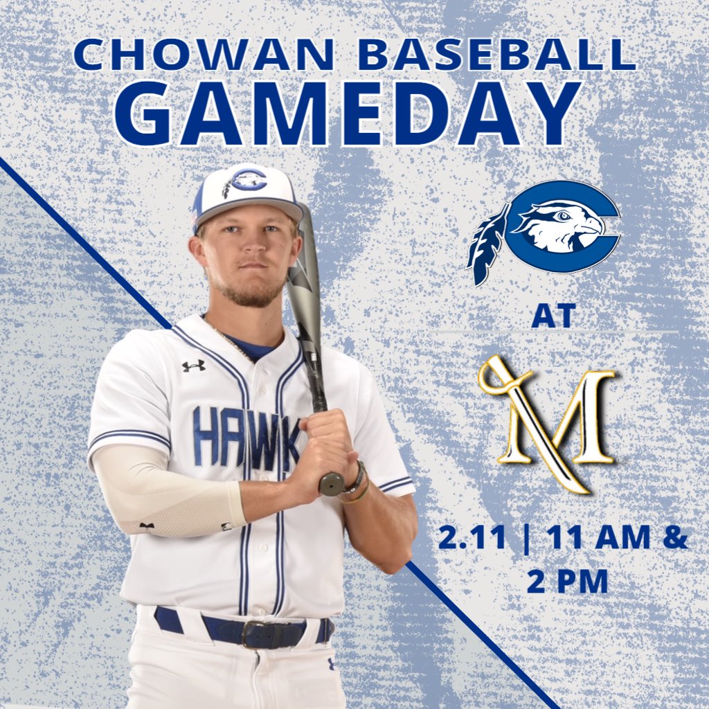 ChowanBaseball's tweet photo. The Hawks are headed to PA for a quick two game set against #19 Millersville.
Games are set for 11 AM & 2 PM.
#cuhawks #chowanbaseball #hawksflyhigher https://t.co/ztDv8gygt3