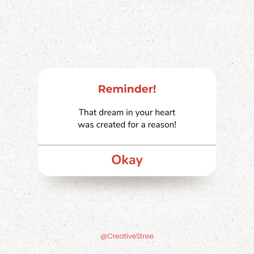 CreativeStree's tweet photo. Here is a reminder for you and your dreams!

#creativestree #Marketing https://t.co/oj1LiQgMOt