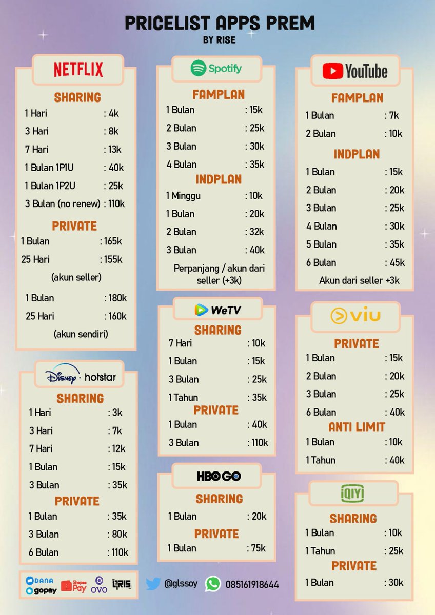 BukanGuwe's tweet photo. @Anecdohte haloo, yg lagi cari app premium bisa dm ya!💗

⛅ Bergaransi &amp;ANTI HOLD
⛅ 100% legal &amp;trusted
☎ @glssoy / https://t.co/iNKxYjrkdP
✅ Testi ada dibio
💰 DANA, OVO, GOPAY, SHOPAY, QRIS

t. jual netflix spotify viu disney+ we tv yt youtube murah trusted https://t.co/TuVoebG4o6
