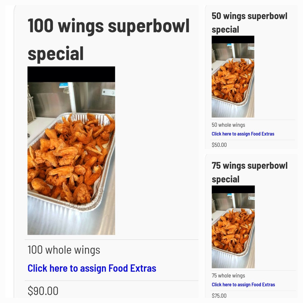 MarkSteward14's tweet photo. All slots are sold out. Thanks for supporting or #SuperBowlSunday Special. We look forward to serving you again.  Chooo https://t.co/jQuwQ8WX6U
