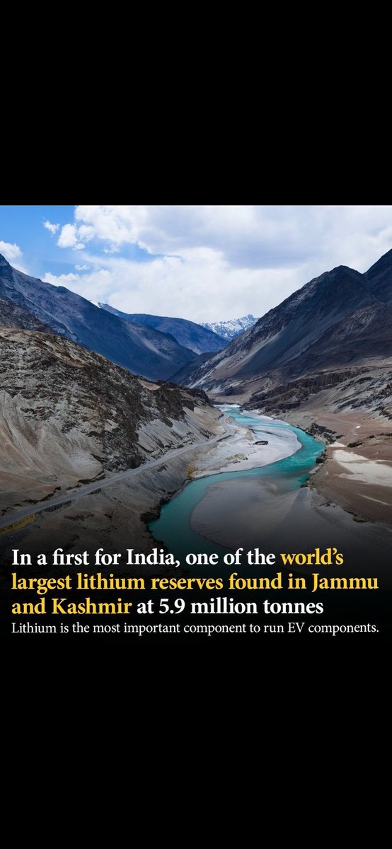 Saira Jaan (@sairajaan20) on Twitter photo A huge quantity of 5.9 million ton of lithium deposit found in j&k #Reasi district.
It will be multi million boost of economy for ut #JammuAndKashmir .
#464646
#Reasi
#minerals
#GeologicalSurveyofIndia
<a href="/JKGovt1/">J&K Govt</a>
<a href="/TheEconomist/">The Economist</a>
<a href="/RUBARUBARAMULLA/">RUBARU BARAMULLA</a>
<a href="/tourismgoi/">Ministry of Tourism</a> A huge quantity of 5.9 million ton of lithium deposit found in j&k #Reasi district.
It will be multi million boost of economy for ut #JammuAndKashmir .
#464646
#Reasi
#minerals
#GeologicalSurveyofIndia
<a href="/JKGovt1/">J&K Govt</a>
<a href="/TheEconomist/">The Economist</a>
<a href="/RUBARUBARAMULLA/">RUBARU BARAMULLA</a>
<a href="/tourismgoi/">Ministry of Tourism</a>