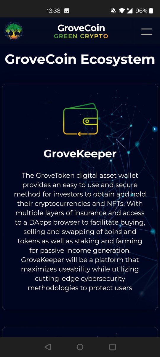 Looks like the #GroveToken website has had a revamp and it looks 🔥

grovetoken.com

#GroveCoin #GroveC #GroveGreenArmy #GRV
#Crypto #BNB #BSC #ETH