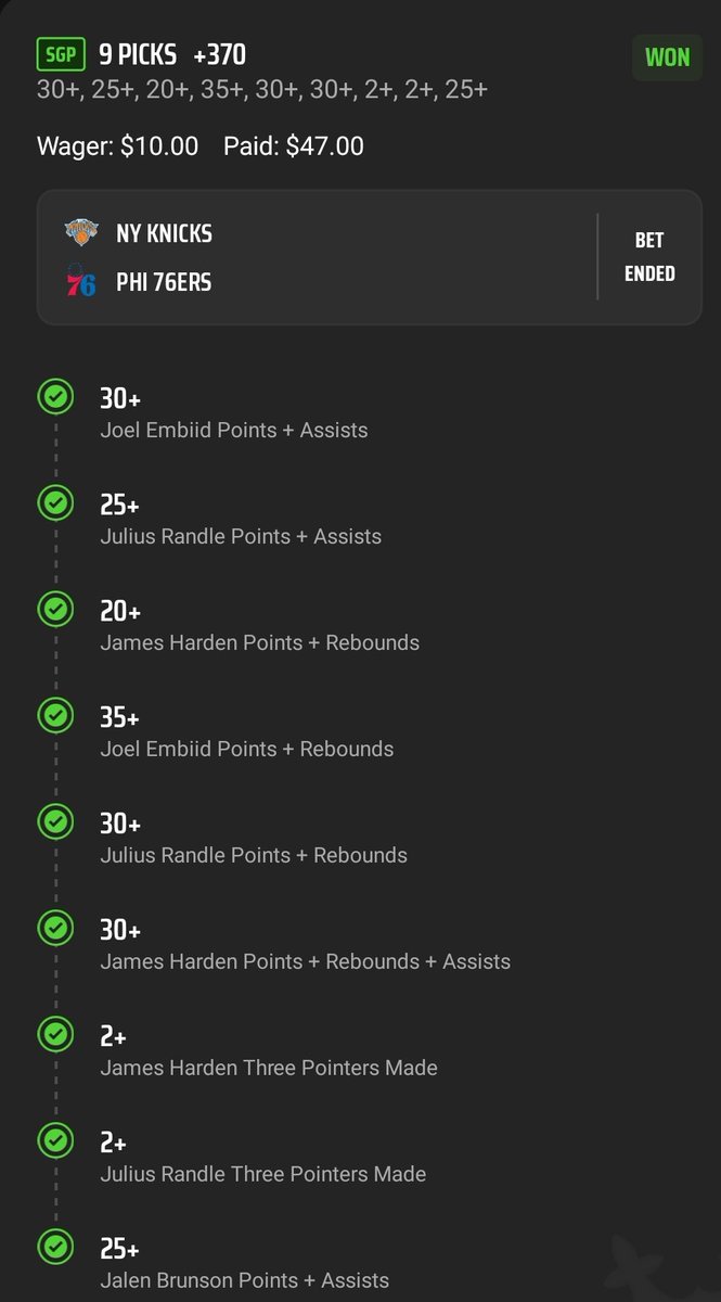 rdodsonsports's tweet photo. Another No Sweat SGP win. Might be limited even more next week.
#sportsbettingtwitter
#NBA https://t.co/w3aRVA0qkK