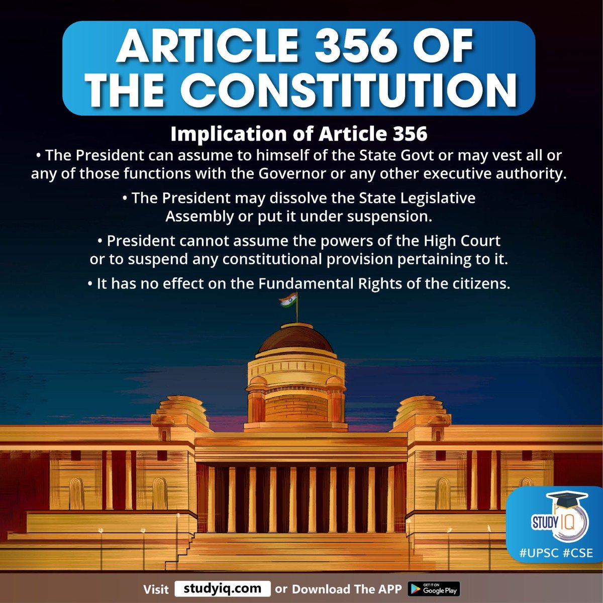Article 356 of The Constitution

#article356 #indianconstitution #whyinnews #electedstategovernments #presidentrule #theconstitution #parliamentary #presidentsruleinstates #stategovt #indianpresident #highcourt #constitutionalprovision #fundamentalrights #citizensrights #upsc