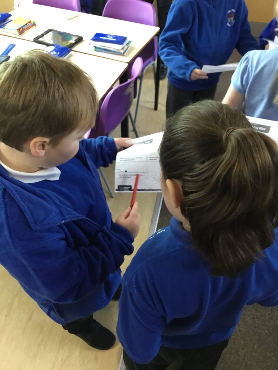 LeysFarm's tweet photo. Safer Internet Day in Class 4W last week. We really enjoyed using the Kagan structure of Mix, Pair, Share to discover friends who have similar interests online. #LFJSComputing #SaferInternetDay2023 @KaganOnline https://t.co/9LTn4LXddC