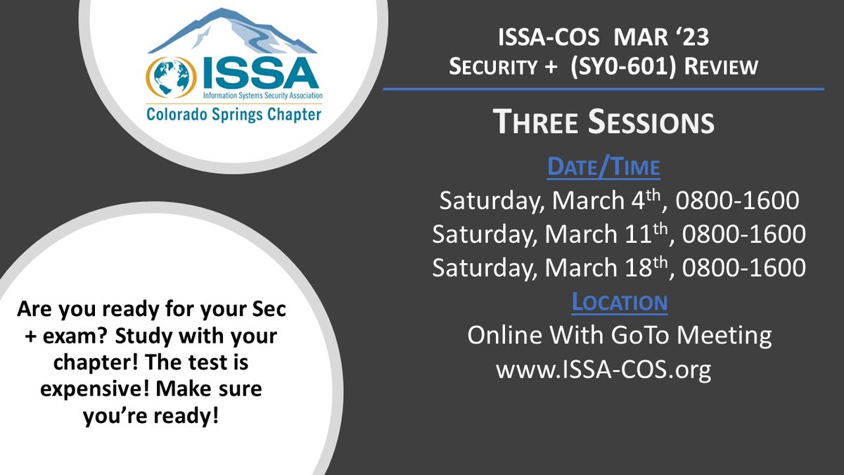 COSISSA's tweet image. March Security + Review