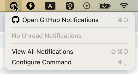 bashmish's tweet photo. @jlengrand @raycastapp Their GitHub extension is top for the menubar notifications. Works for me unlike all other alternatives I tried. https://t.co/5bYpKYfUEE