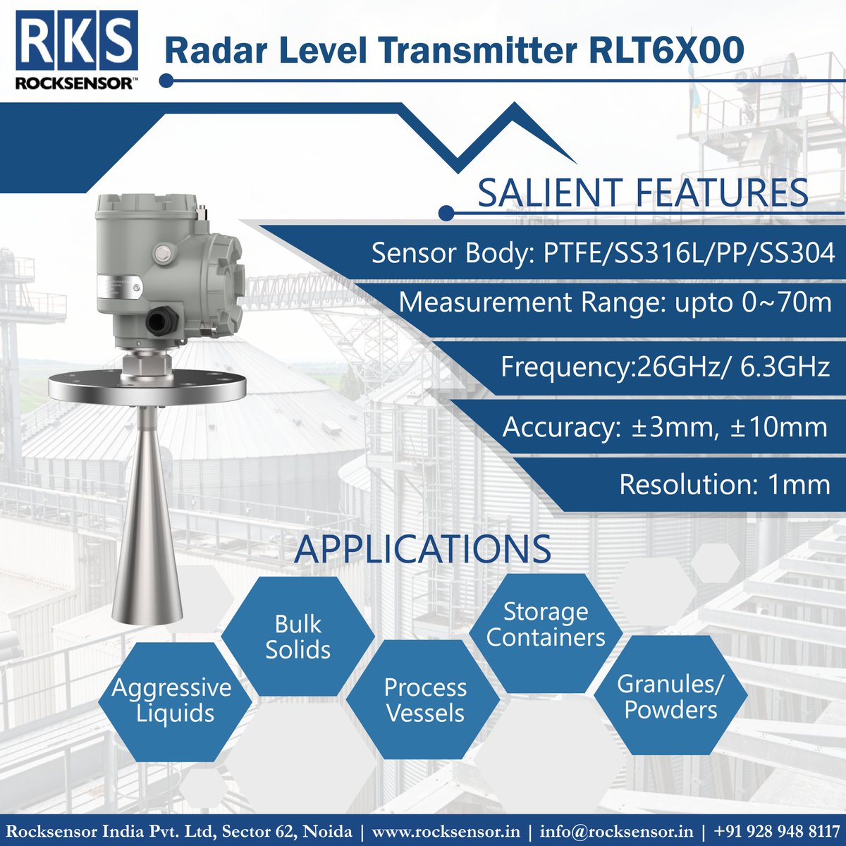 rocksensor_ind's tweet photo. The radio waves that are generated by radar level transmitters are used to measure the distance between the surface of a processing material and the transmitter, which is normally positioned at a high location.
#RocksensorIndia #processindustry #instrumentation #calibration #test https://t.co/clTd8Pky1V