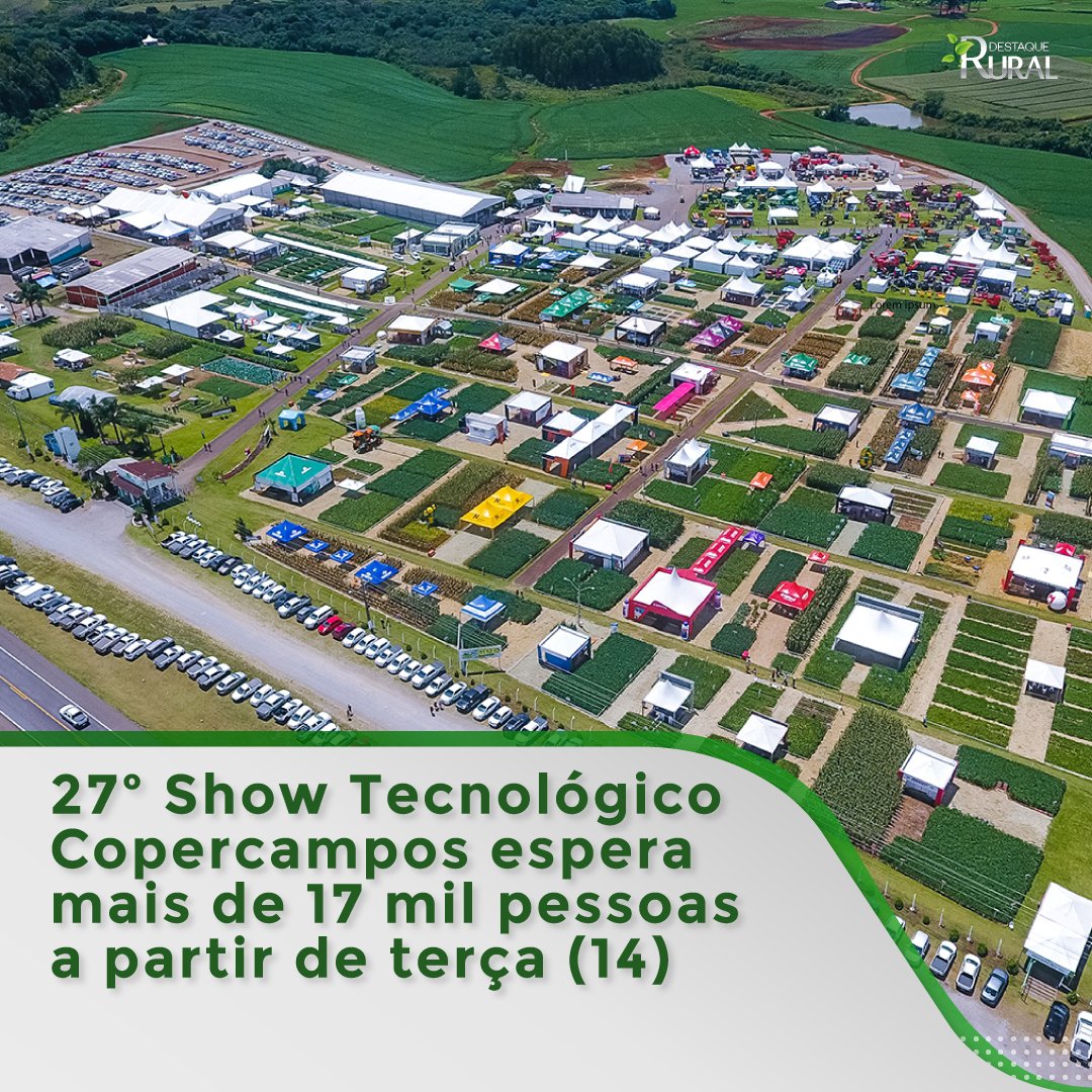destaquerural's tweet photo. Mais 160 expositores, palestrantes e pesquisadores estarão participando da feira, que acontece de 14 a 16 de fevereiro. A Copercampos espera movimentar mais de R$ 200 milhões durante o evento.

#destaquerural #feira https://t.co/9XCoBU9tv4