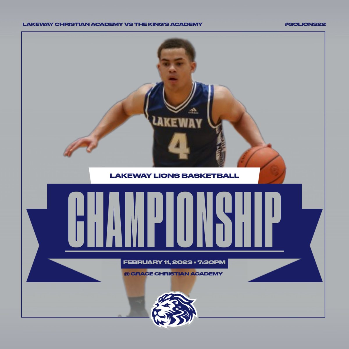 LCALions_sports's tweet photo. It's district championship day for your Lakeway Lions! @LakewayLionsMBB are headed to Grace Christian to take on the number one seed, King's Academy, for the district champion title tonight at 7:30. Let's go Lions! #lakewaylions #golions22 #lcabasketball https://t.co/xkKsoEUTdP