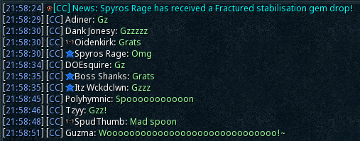 SoA_RS's tweet photo. Congratulations Spyros Rage on receiving a Fractured stabilisation gem drop!

#runescape #soa #rs3 https://t.co/sdnaRsT3ZW