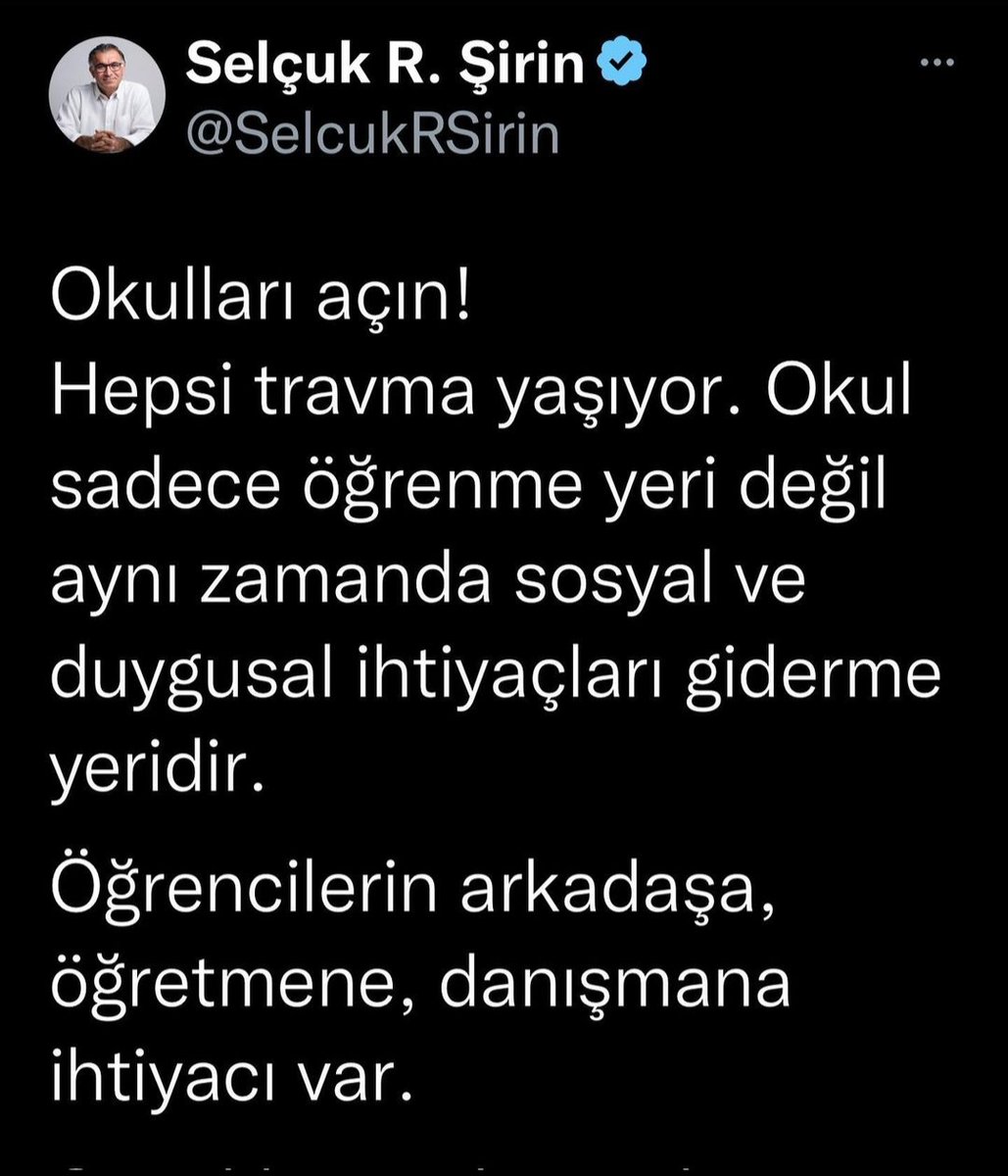 asliyikgecsen's tweet photo. Okulların ne kadar elzem olduğunu yeni pandemide deneyimledik  okul sadece öğrenme yeri değil #okullaracilsin @milliegitim @MEB @ailevesosyalcalismabakanligi https://t.co/rh6eynTbfk