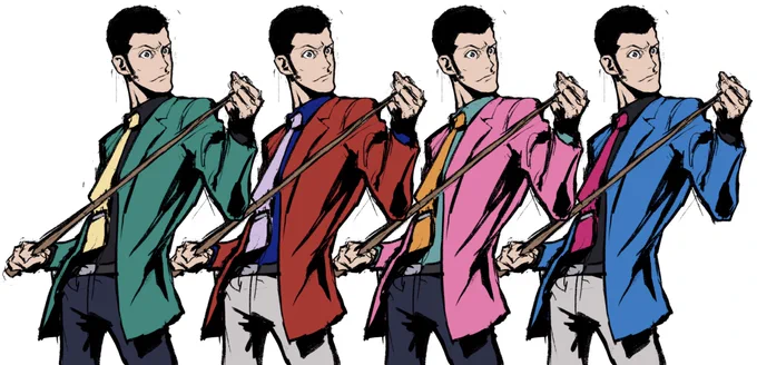 #1日1ラクガキ青ジャケルパンのネクタイの色を間違えてしまっていたので、修正兼ねてもう一枚。セカンドシーズンのオープニングはほんっとシャレオツだよなあっ! 