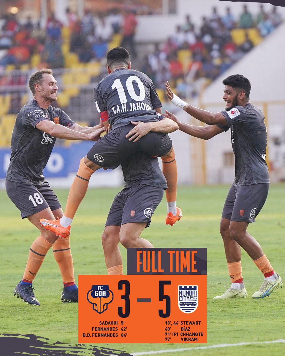 MumbaiCityFC's tweet photo. FT: FCG 3⃣-5⃣ MCFC

WE ARE THE CHAMPIONS 🔵😍

#FCGMCFC #MumbaiCity #AamchiCity 🔵 https://t.co/fHYSvNZd2G