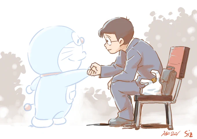 あんまりドラばかりもですが。。ドラちゃん誕生日に、昔描いたカコエビニール袋入っているのはどら焼きです。 