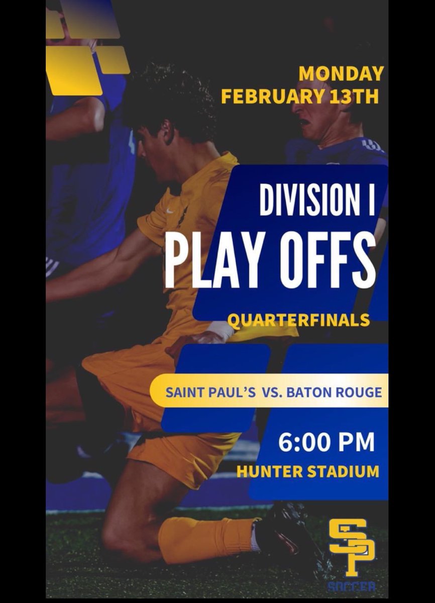 Quarterfinals THIS Monday at 6pm!
🔵🟡🐺 #playoffs #louisiana #highschool #quarterfinal #futbol #soccer