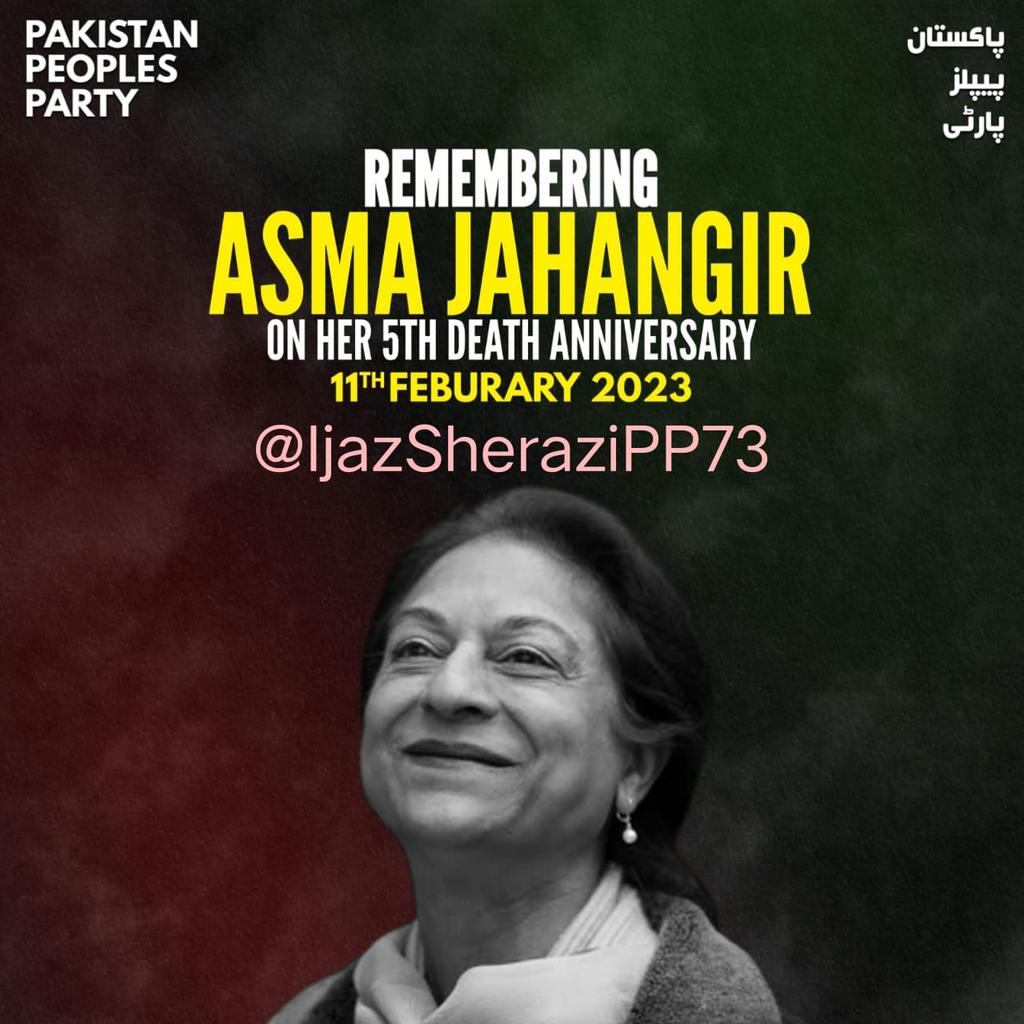 IjazSheraziPPP's tweet photo. عاصمہ جہانگیر انتہا پسندی، تعصب اورجہالت میں لتھڑے، پسماندہ سماج کے حق میں آواز اٹھانے والی ایک مدلل آواز تھیں،
#AsmaJahangir #11thFeb
@BBhuttoZardari @AseefaBZ @PPPPunjab_SM @MediaCellPPP https://t.co/CnvUlEt2gi