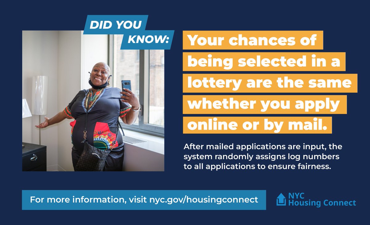 NYCHousing's tweet photo. #DYK: You have the option to apply for #HousingConnect lotteries online, or you can request a paper application. Make sure you don’t send both paper and online applications because this will disqualify you. For more #HousingConnectFacts, visit: https://t.co/jRi7ZBKnSq https://t.co/5f1lAnWYvn