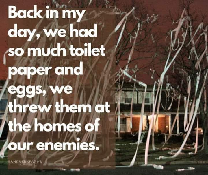 Magic Beans🐿️ on Twitter "The good ol' days. Toilet paper and eggs