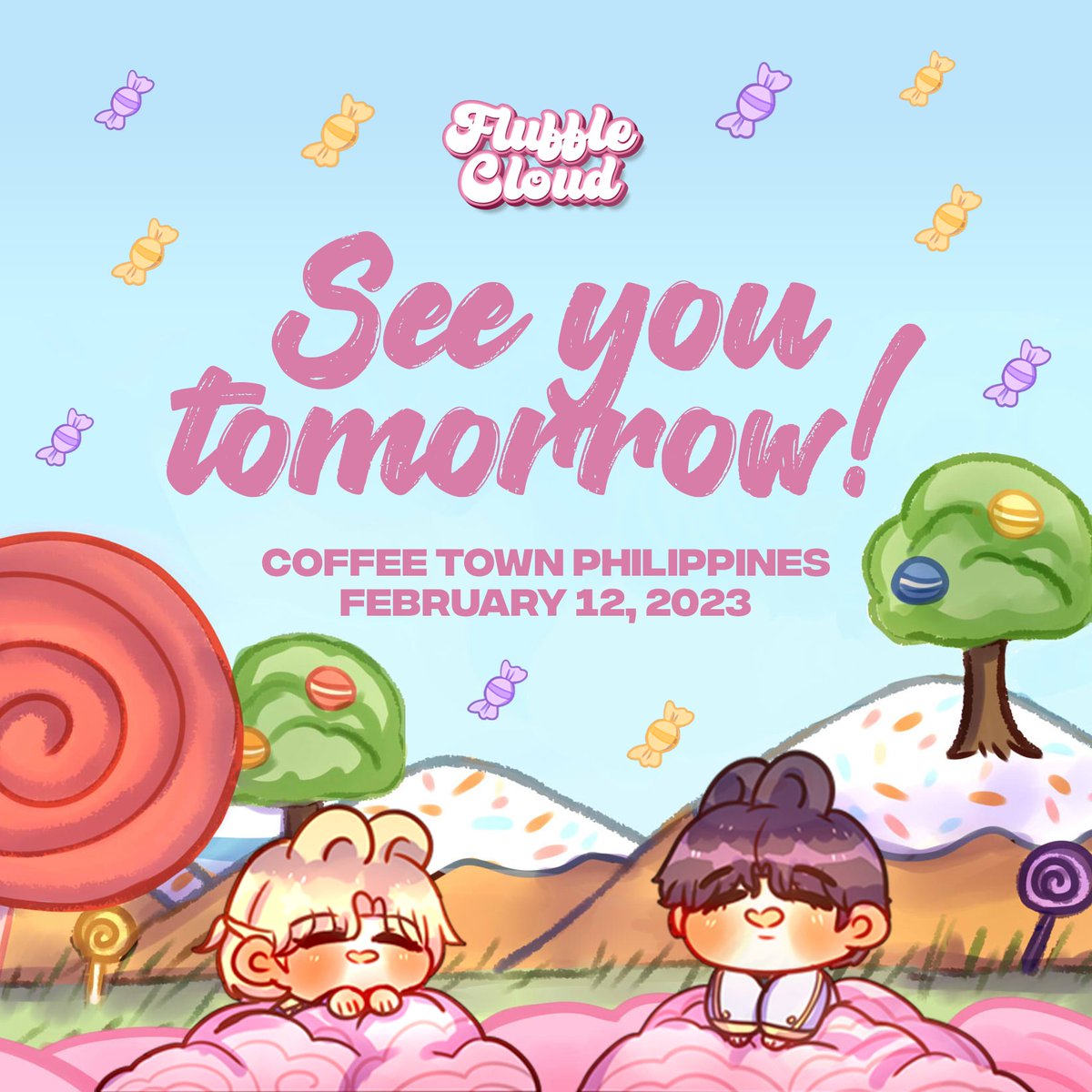 yoonlychoice's tweet photo. THE FUN, THE FLUFFLENESS IS NOT OVER YET!

Catch us on our FINAL EVENT tomorrow at Laguna! Let's celebrate once more our love and support for CoupJeong. See you! 🍭☁️

#FluffleCloud #CJ_CSE_2023 https://t.co/rychLrIxga