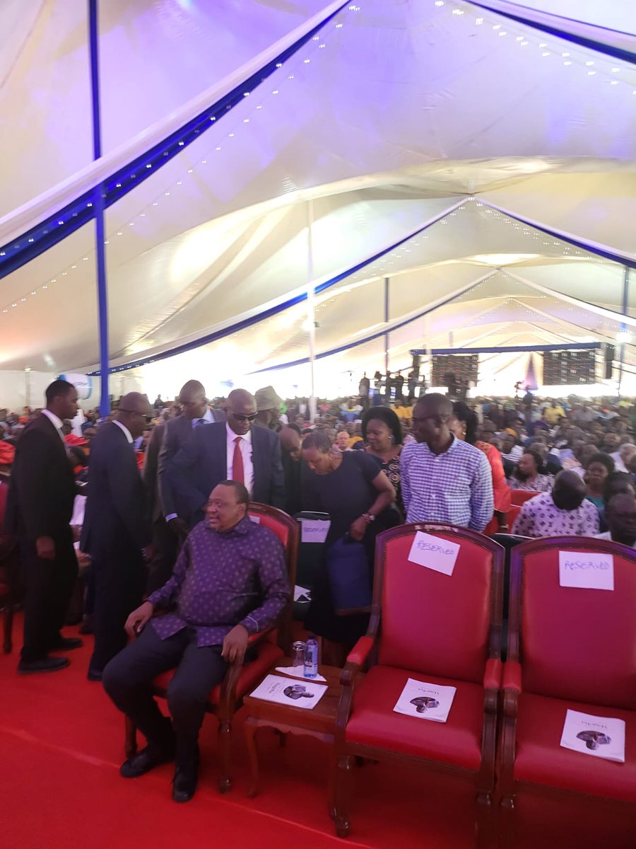 Today, I joined leaders and other mourners at Odera Kang'o University College, in Gem-Yala (Siaya County) to pay last respects to the late Professor George Albert Omore Magoha. May his soul Rest in Peace.