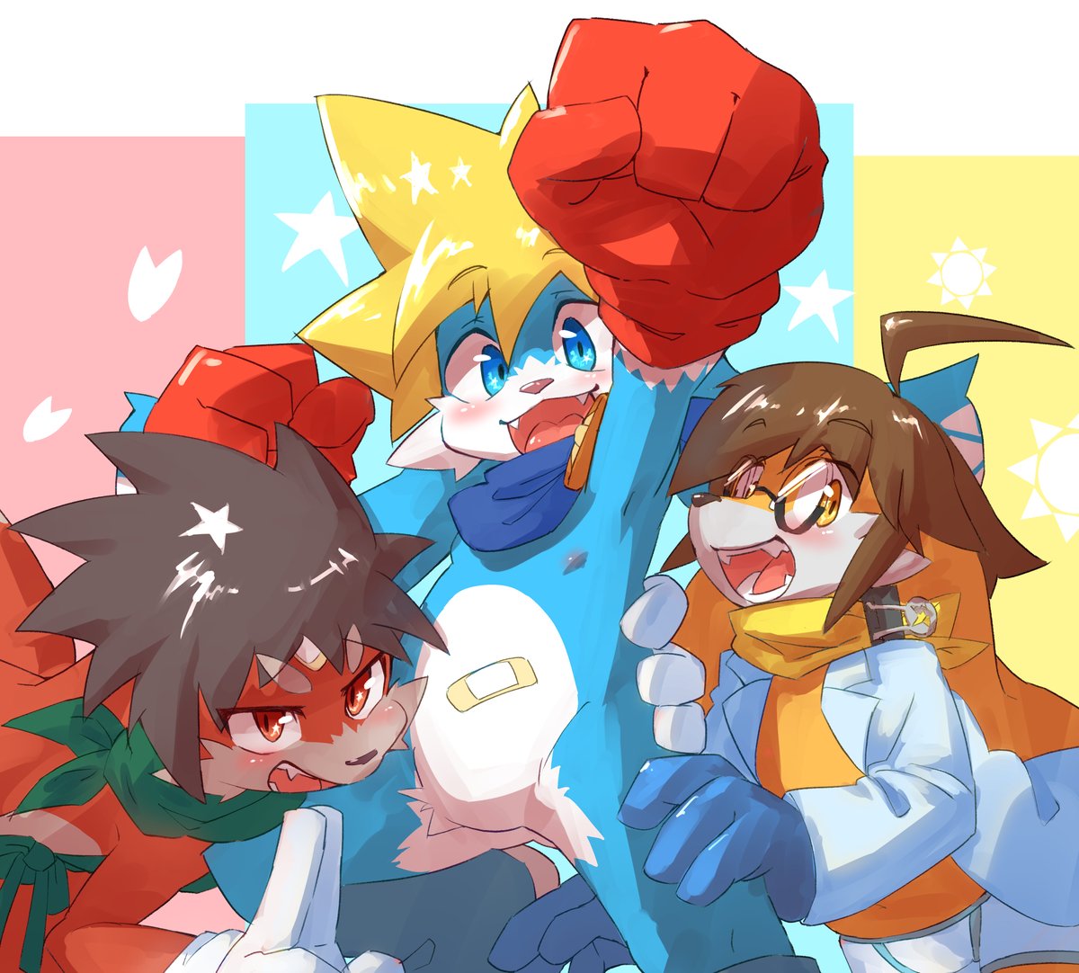 とらすけさん家のステラくんミカモくんルーカスくん！
描かせていただきました！