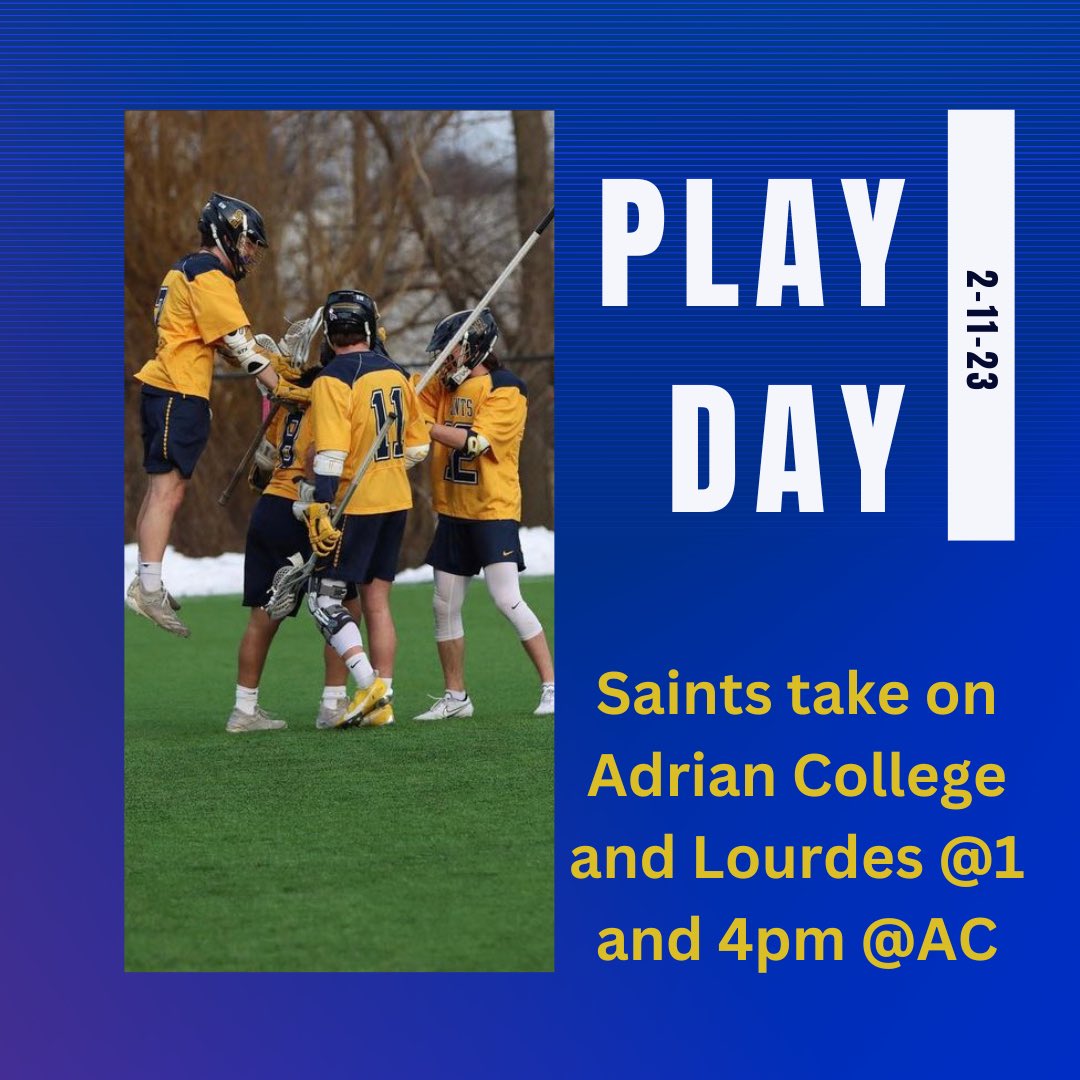 Today!! Our Saints play Adrian and Lourdes @ AC. 1 and 4pm. #TheHeights💫
