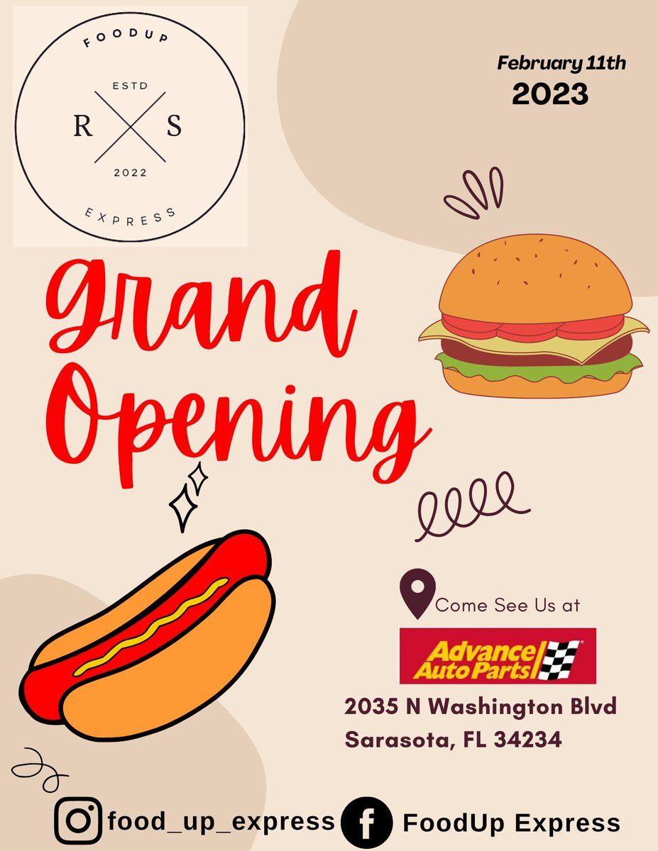 jam101177's tweet photo. Come out and show some love!! #FoodTruck #Sarasota #FoodTruckGrandOpening #supportsmallbusiness #SupportLocalBusiness https://t.co/CGOu1Mw9qr