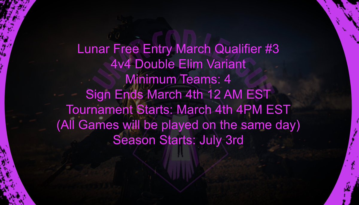 March Qualifer Sign ups are out now!