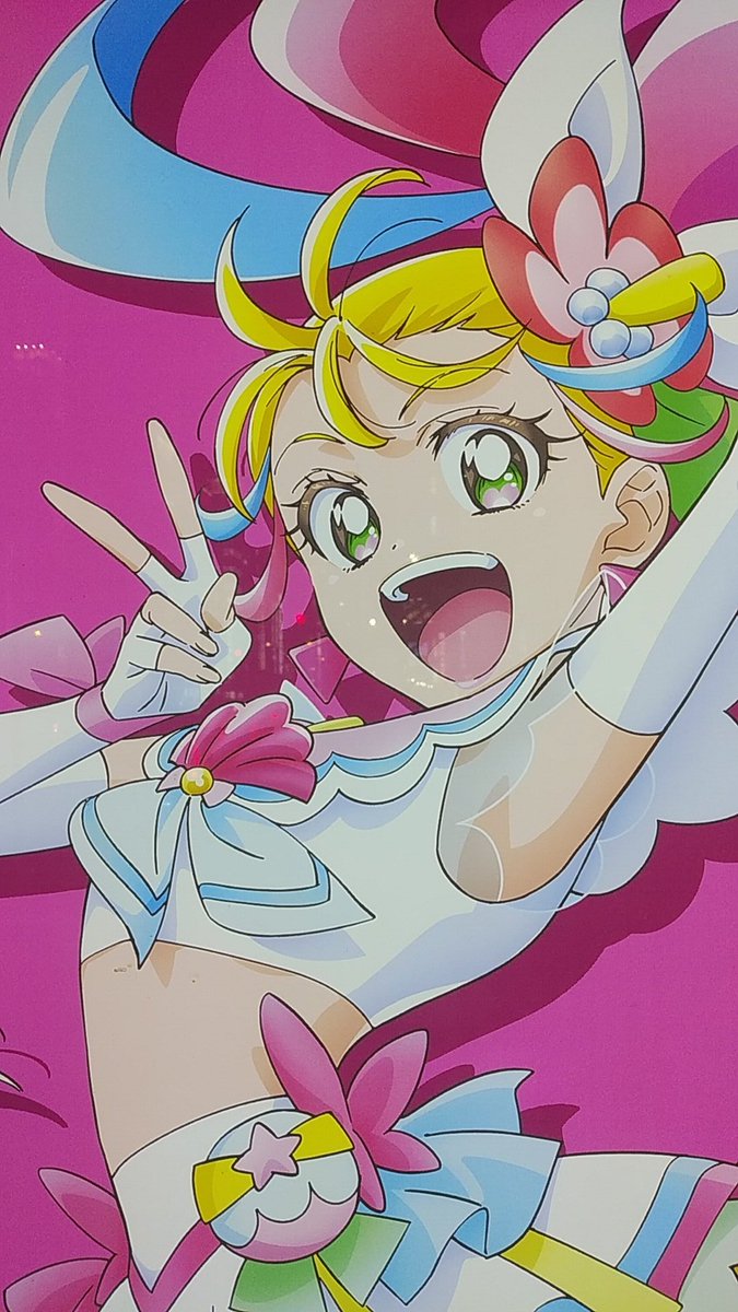 プリキュア「プリキュアバス停広告巡り、キュアサマー。ピカデリー前かー。 」|沖庵のイラスト