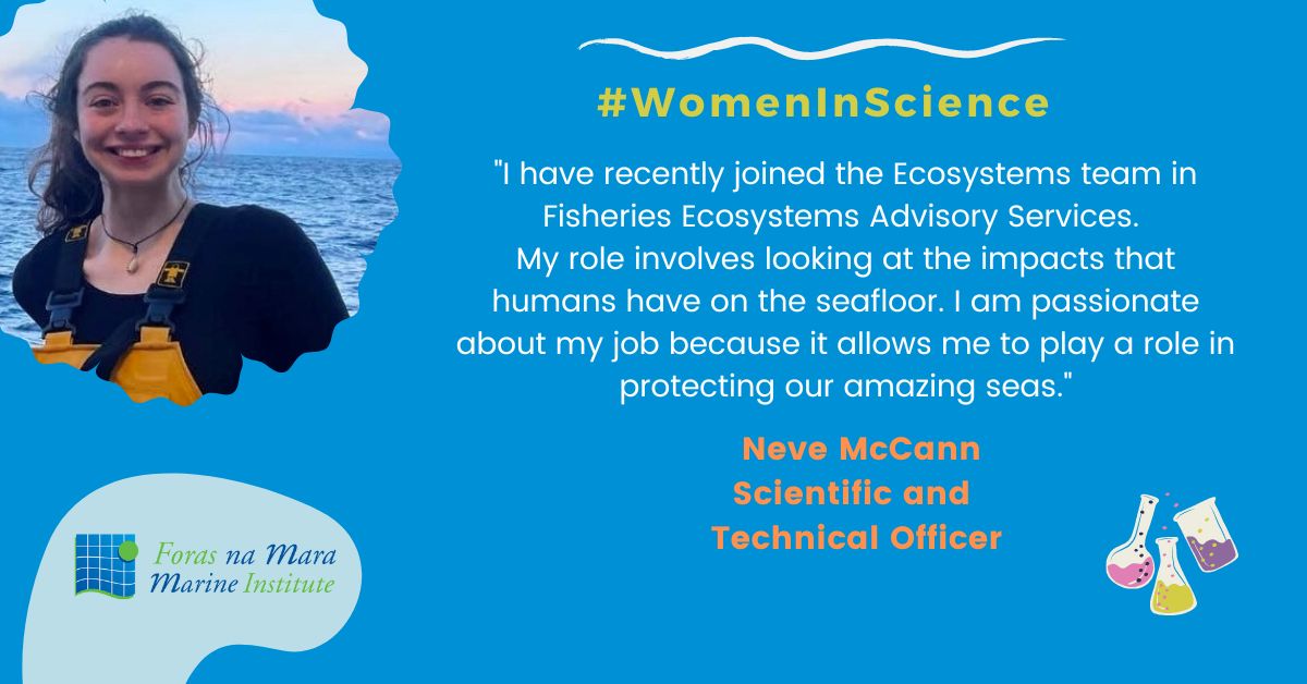 #WomenInScience 👩👩🔬 - Neve McCann <a href="/NeveMcCann/">Neve McCann</a>

#MarineInstitute #Science #Research #STO # Seabed #Fisheries #Ecosystems
