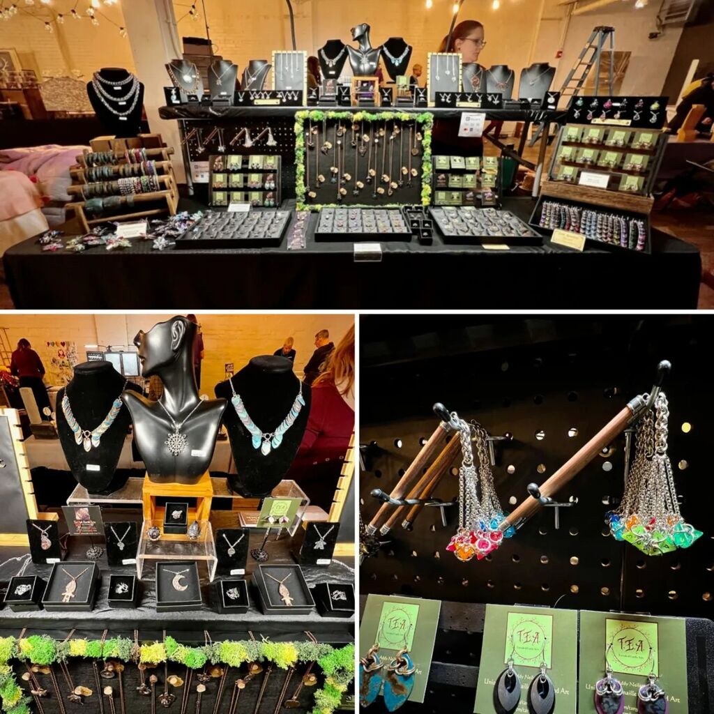 TangledEarthArt's tweet photo. All set up at @clebazaar at @lakeaffectstudios! Come on out and get yourself something cool, eat some @thepierogilady pierogies and enjoy the full bar! 

#clevelandbazaar #clevelandartist #shoplocal #shopsmall #shophandmade #valentinesjewelry #geekjewelry https://t.co/OmnfWxdvtW https://t.co/0knOdkEnkj
