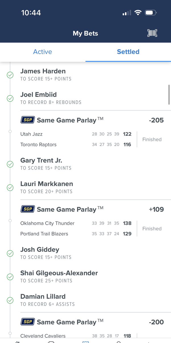 thedullsharp's tweet photo. Love waking up to cashing Friday’s NBA slate. Used the risk free NBA promo running on FanDuel and had fun with it. Nothing like a nice 18 leg to start the weekend #GamblingTwitter #FanDuel https://t.co/PD4GFjMDCG