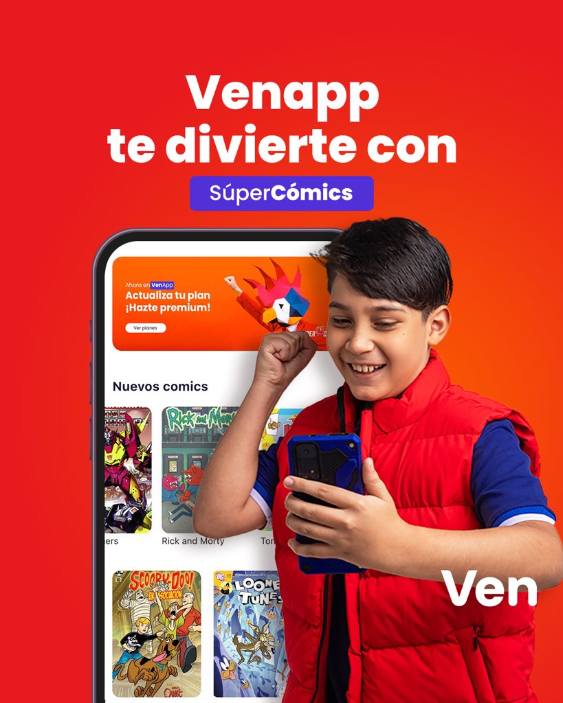 👾Si eres amante de los cómics en VenApp traemos el plan perfecto para ti. Descarga VenApp a través de play.google.com/store/apps/det… Y vive toda la diversión 😎 #VenApp #SuperComics