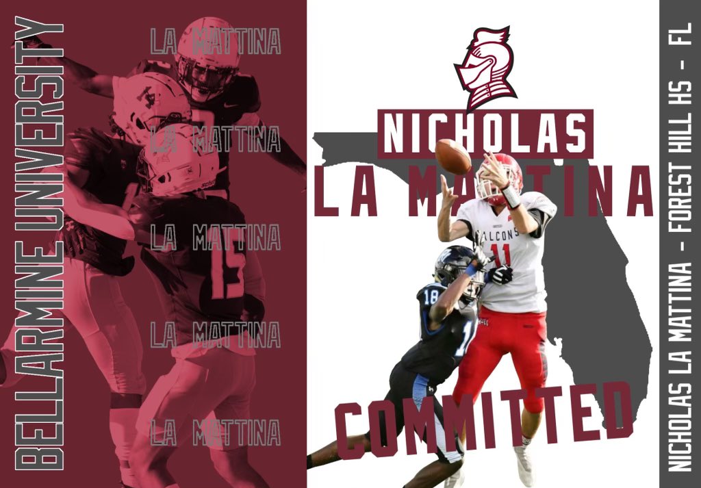 I’d like to Thank All The Coaches who have offered and recruited me. My Parents, Coach Perrone and Forest Hill High School for putting me in this position. I’m excited to say I’m committing to Bellarmine University to continue my education and play Sprint Football! Swords up!!