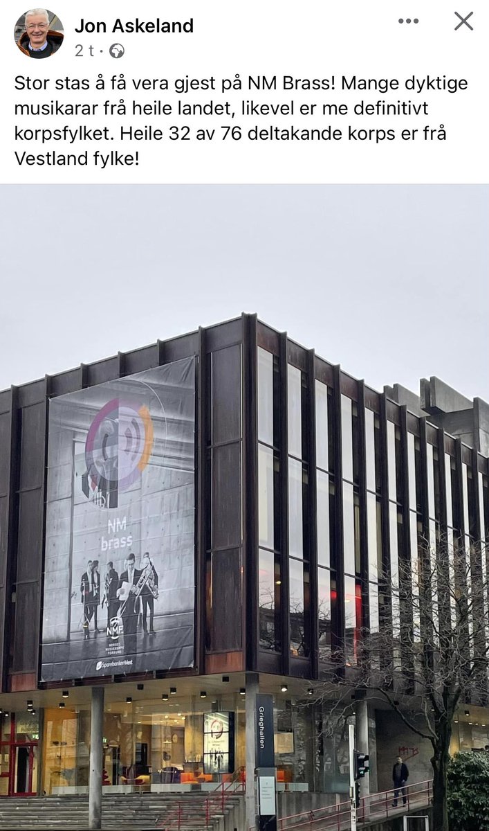 solhe1m's tweet photo. Det beste som kom ut av fylkessamanslåinga er at vesle Sogn og Fjordane no er med i det store korpsfylket ❤️ #NMBrass https://t.co/sYgVP1sstl