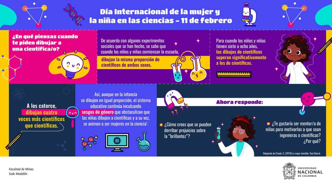 #SomosMinas #MujeresSTEM | Motiva, acompaña y protege a las niñas para que desarrollen su curiosidad y habilidades en las ciencias y así aumenten los referentes que permitan reconocer cada vez más el rol vital de las mujeres en las diferentes áreas de conocimiento.