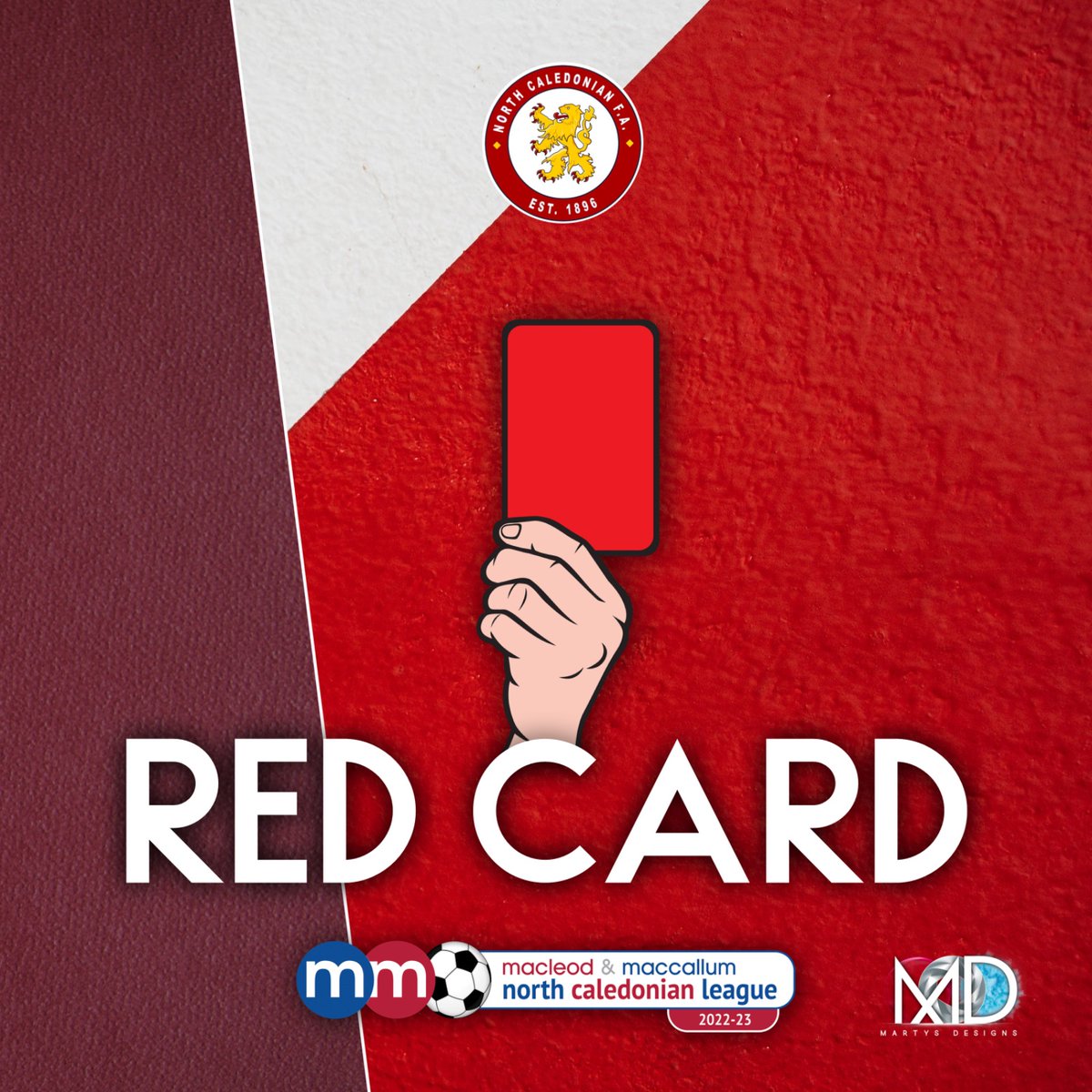 Red card for clach. Cameron Maclean #NCFA #Northcaley