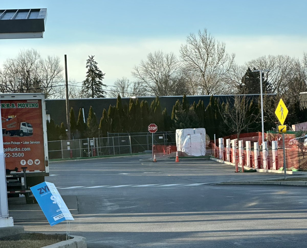 @MarcoRPTesla <a href="/DelValTesla/">Tesla Owners-Delaware Valley</a> <a href="/TeslaOwnersPA/">Tesla PA</a> <a href="/TeslaPittsburgh/">Tesla Pittsburgh</a> Looks like the new super chargers at the Wawa on route 3 in West Chester are almost ready.