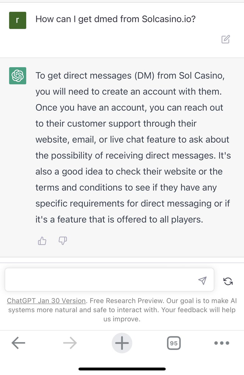 SylvanNFT_'s tweet photo. Even the AI ​​thinks it's complicated, @solcasino it's more than a tweet right? 😌

#Solcasino #sol #solana #casino #AI https://t.co/FdxoSBqNnF