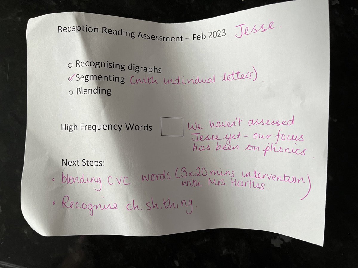 Could any of my primary trained twitter colleagues explain what this means in terms of progress. My child is in reception. Thanks