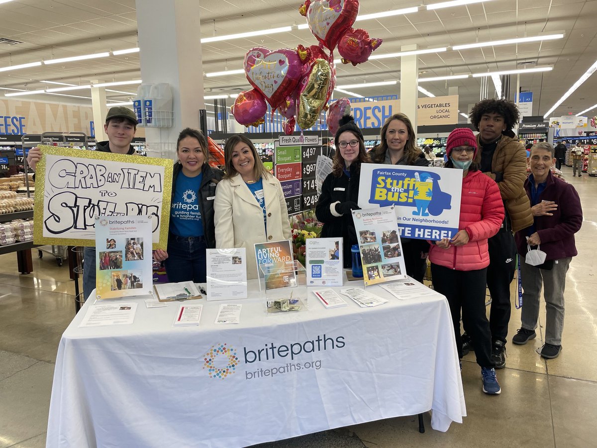 britepaths's tweet photo. So grateful to our volunteers who are out helping us Stuff the Bus today at Walmart in Fairfax City! We'll be here till 3p. Please come out and help if you can! 

#ffxstuffthebus @fairfaxcounty @realMVTransit @walmart #fooddrive #foodinsecurity #neighborshelpingneighbors https://t.co/0497TZkT1m