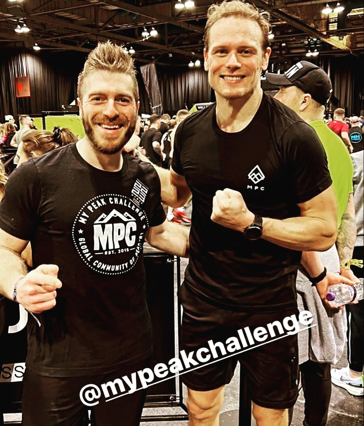 MihaelaBoldea's tweet photo. Sam with @valbo00 for Hyrox Glasgow event 11 Feb 2023. @MyPeakChallenge in action! 🥰  -  @samheughan Carry Wong @carrywong392 #SamHeughan #johnvalbonesi #MyPeakChallenge https://t.co/UdNiV2Wg8L