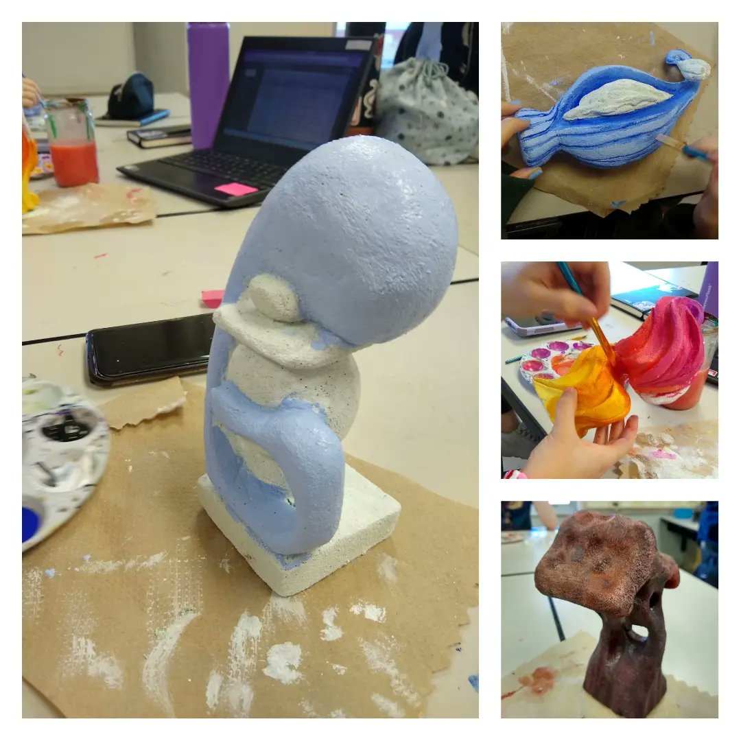 arttchr_Bert's tweet photo. Sculpting 2 was challenged to demonstrate an emotion as of emotions were tangible. They had to envision the form, texture, and color, and of course, they are crushing it! #wearetruman #staytru #isddoesart https://t.co/iYW4gh7YaO