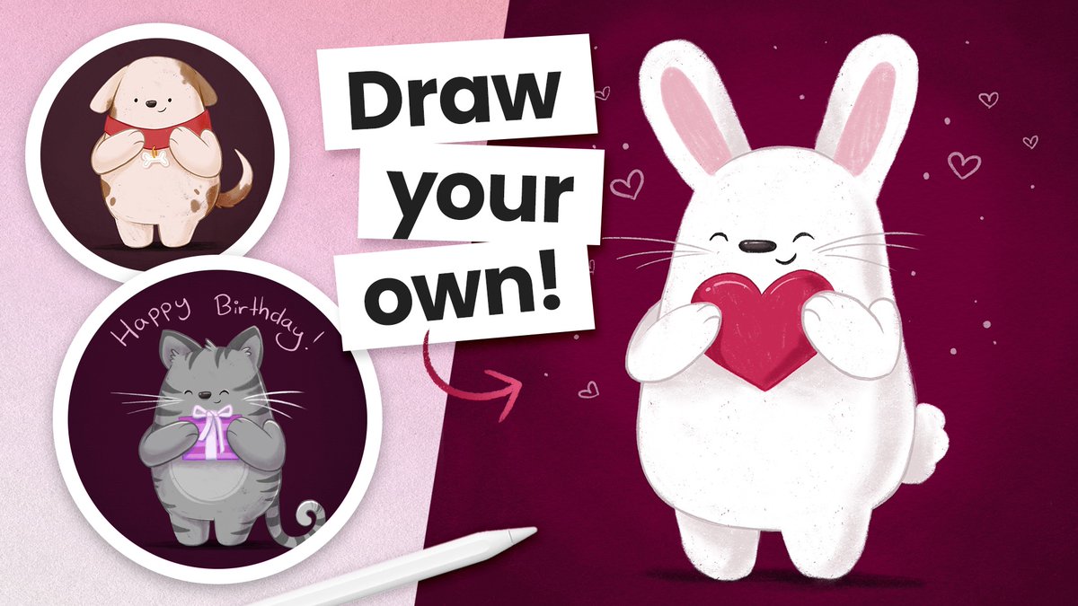 gvdesignstudio's tweet photo. New tutorial on YouTube! Learn how to draw your own cute animal + Bonus blinking animation tutorial 🤍 https://t.co/J0uMSNaJ7v
#illustration #digitalart https://t.co/AMRv8KG7p6